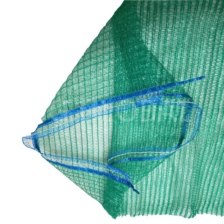 Wholesale 10kg 25kg green plastic raschel knitted drawstring cabage net bag