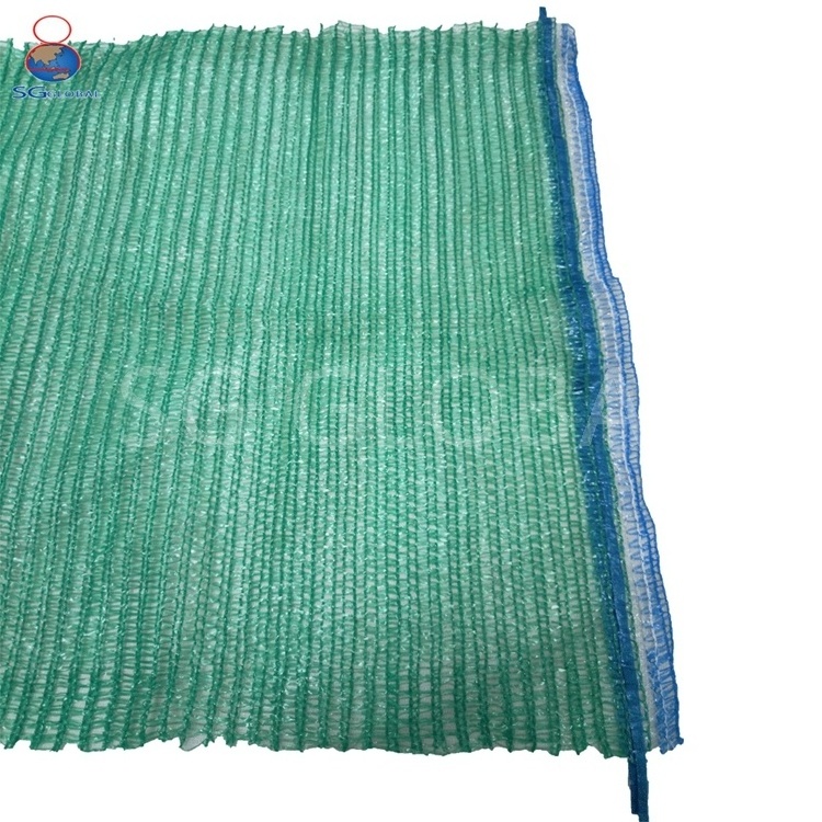 Wholesale 10kg 25kg green plastic raschel knitted drawstring cabage net bag