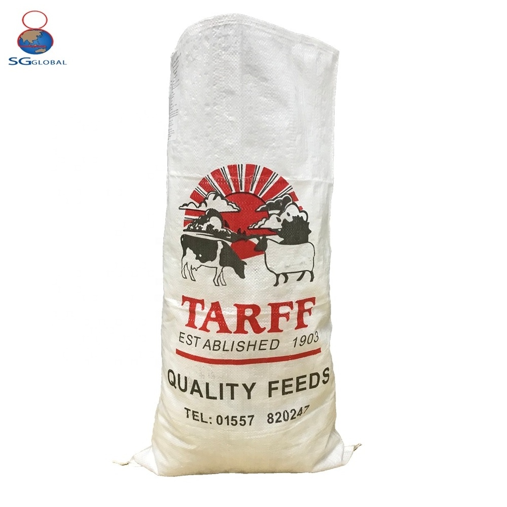 25kg 50lb100lb plastic animal poultry horse deer fish cattle 50kg clear PP woven feed packaging bag for animal chicken feed sale