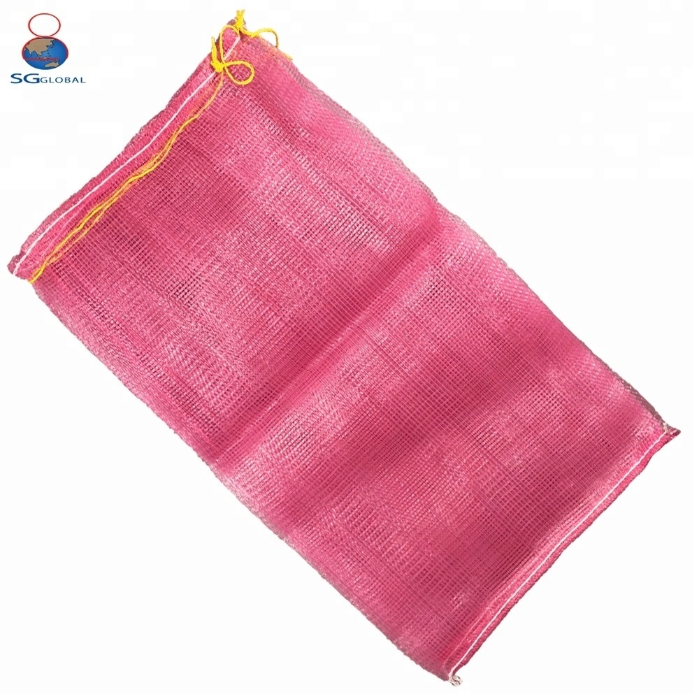 monofilament mesh sack fruit net bag for onion drawstring packaging 10kg 20kg 25kg 50kg Fruit PP leno tubular mesh net lemon bag