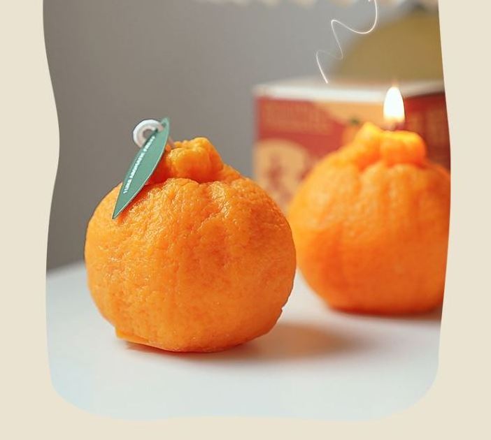 Simulation Orange Scented Candle Modeling Wax Custom Wholesale Small Gifts