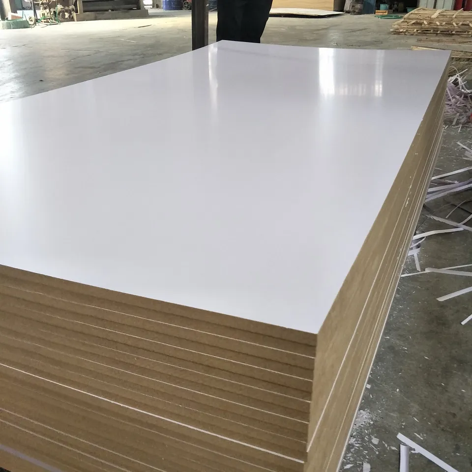 4x8 Melamine Laminated Mdf Board Wood Panels E1 Grade Melamine Faced Mdf For Furniture