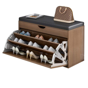 Puff Surface Trunk Shoe Organizer Flip-Down Shoes Rack