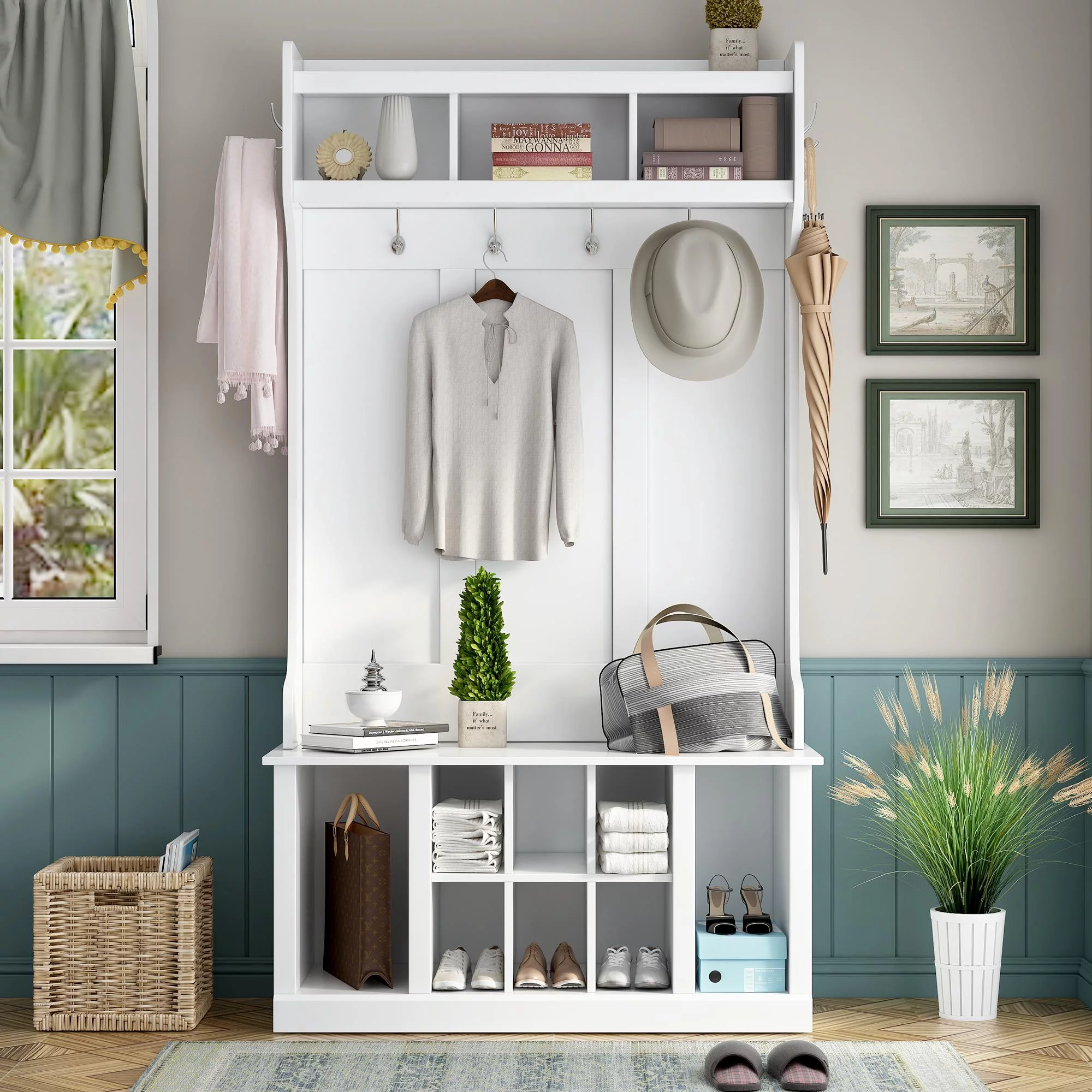 Hall Tree With Shoe Cabinet Shoes Rack For Entryways Cabinet