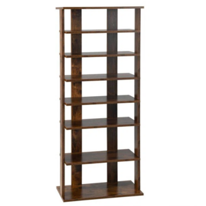 Tall and Narrow Design 16 Pair Shoe Cabinet Living Room Furniture Entryway 7 Tiers and Double Open Shelves Shoe Rack