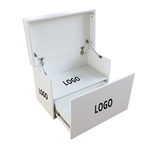 shoe box storage with custom logo wooden shoe cabinet shoe packaging box with drawer