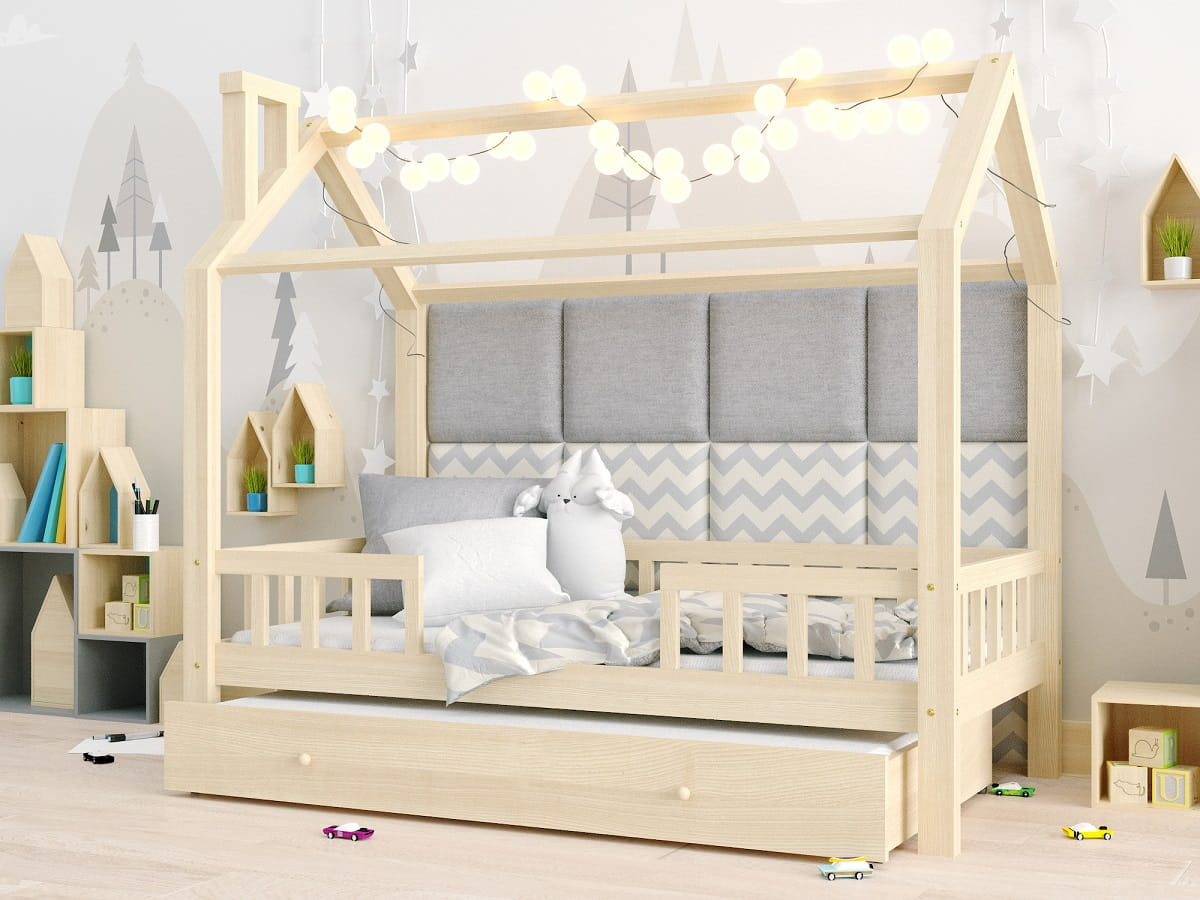 Hot Sale Kids House Bed Girls Kids Montessori Bed  Pull-out Bed for 2 Children