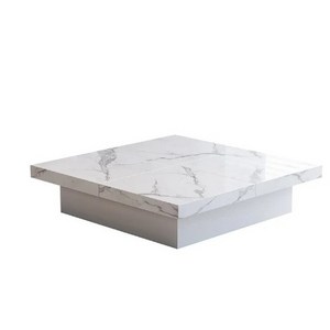 Wood Wholesale Price Modern Square Marble Veneer Coffee Table Sliding Top with Storage