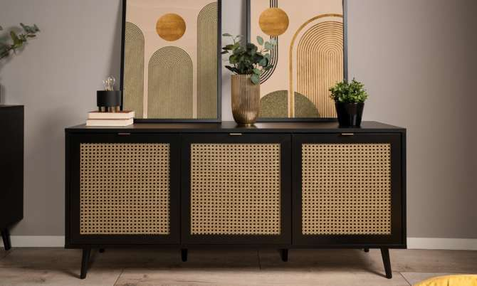 Kitchen Cupboards Cabinet Modern Wooden Kitchen Cupboard Rattan Sideboard Buffet Sideboard Cabinet