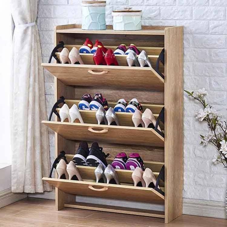 white rotating slim shoe cabinet wooden shoe rack three tiers for living room