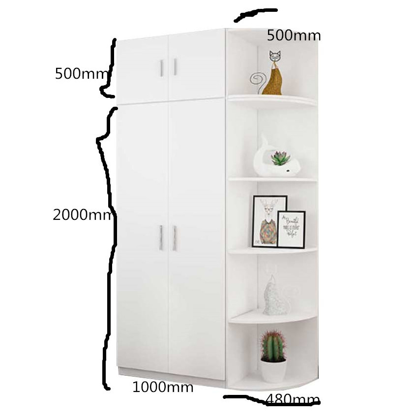 Factory price white elegant bedroom wardrobe Wood Family Wardrobe Armoire Closet