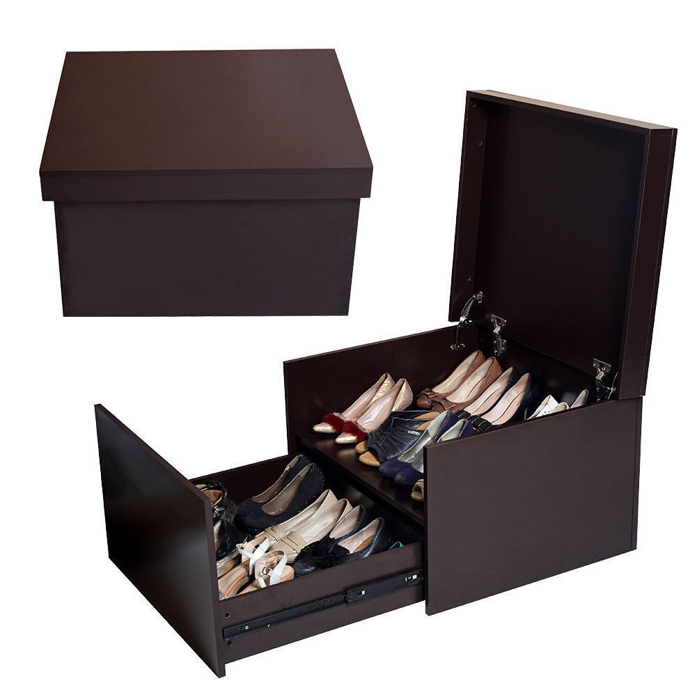 Wooden Giant shoe box trainer sneaker shoe storage chest