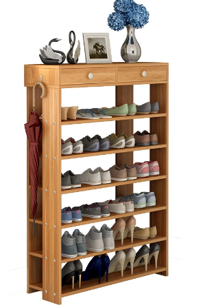 Wooden Shoe Rack Cabinet Shelf Display Shoe Shelf