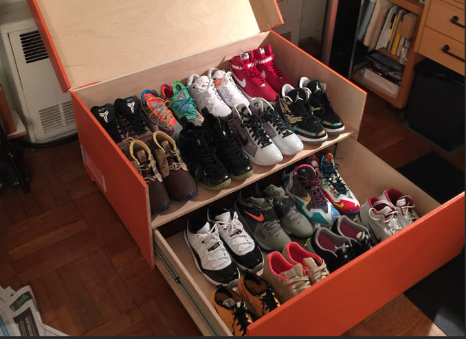 Wooden Giant shoe box trainer sneaker shoe storage chest