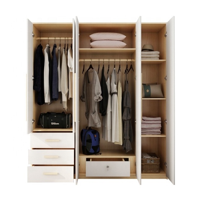 Home furniture solid wood wardrobe bedroom storage wardrobe