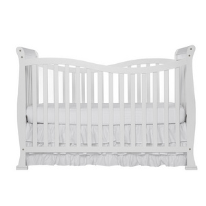 Solid wood crib Best selling solid pine wooden baby bed design swing cot attached adult bed