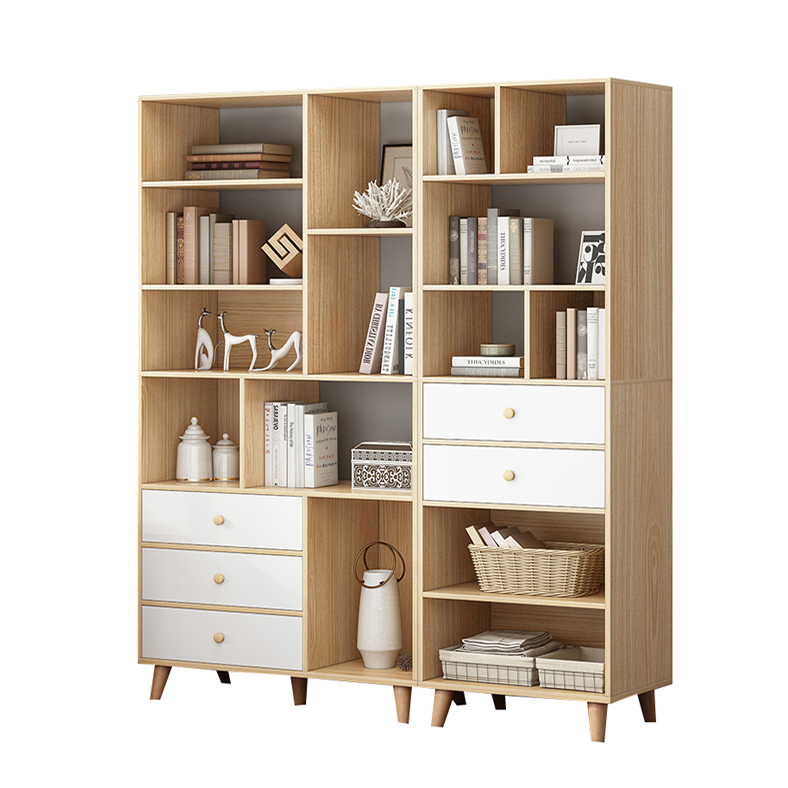 A Wall Hanging Office Room White Black Corner Simple Wooden Bookcases Ladder Shelf Cabinet  Bookshelf For Home