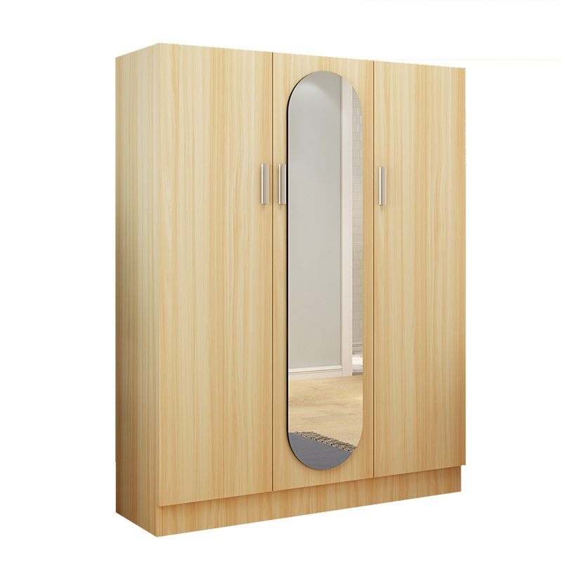 Latest Dehumidification Arch Mini Wooden Both Side Real Small 2 Door Old Wardrobe With Pull Out Dressing Mirror