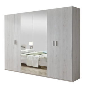 Hot Sale Modern 2020 Cheapest Wardrobe Simple Melamine Wooden 3 Doors 4 Doors Clothes Wardrobe Closet With Mirror