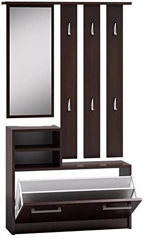 Multifunctional Shoe Rack with Mirror Saving Space Stand Shelf Organizer for Home Dorm Wooden Shoe Rack