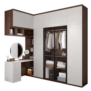 L Shape Modern Bed Room Wardrobe Closet with Dressing Table Cabinet  Bedroom Furniture Home Furniture Wooden