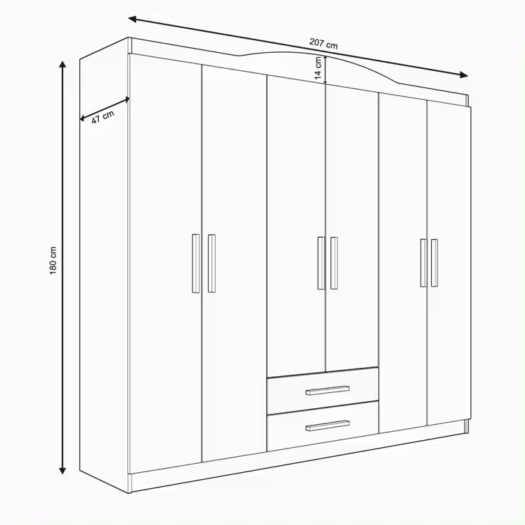 Sleek Contemporary Design 6 Door Wardrobe Closets Cabinets Custom Wardrobe Bedroom Set Wardrope Wardrobe bedroom closet