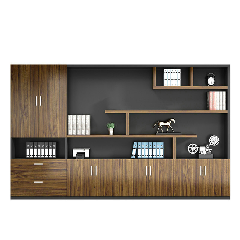 Modern Simple Boss Desk Back Ground Cabinet Office Furniture Wooden Reference Cabinet Bookcase Financial File Locker