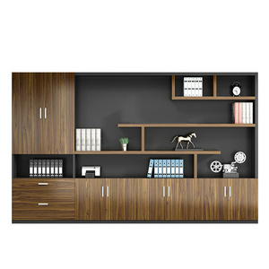 Modern Simple Boss Desk Back Ground Cabinet Office Furniture Wooden Reference Cabinet Bookcase Financial File Locker