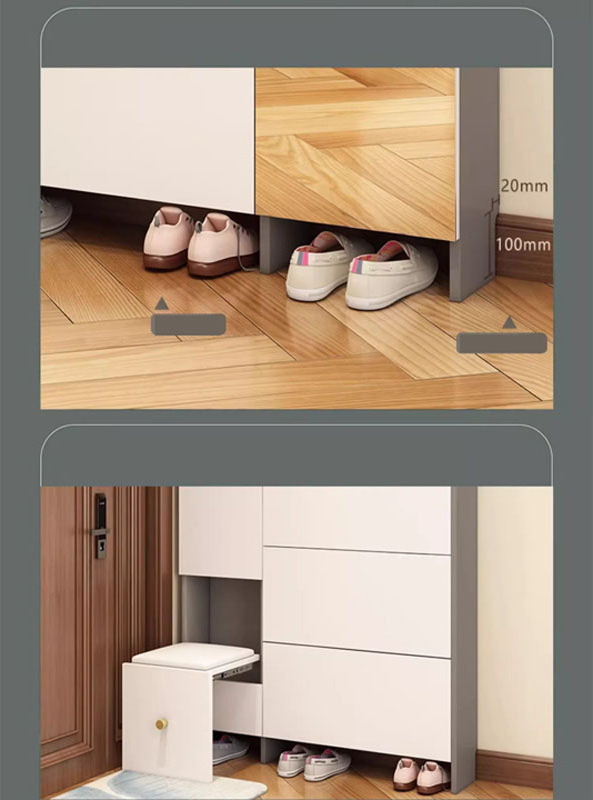 Simple Entrance Porch Cabinet Shoe Cabinet Against The Wall Of The Family Door Modern Foyer Cabinet Shoe Stool Storage Locker