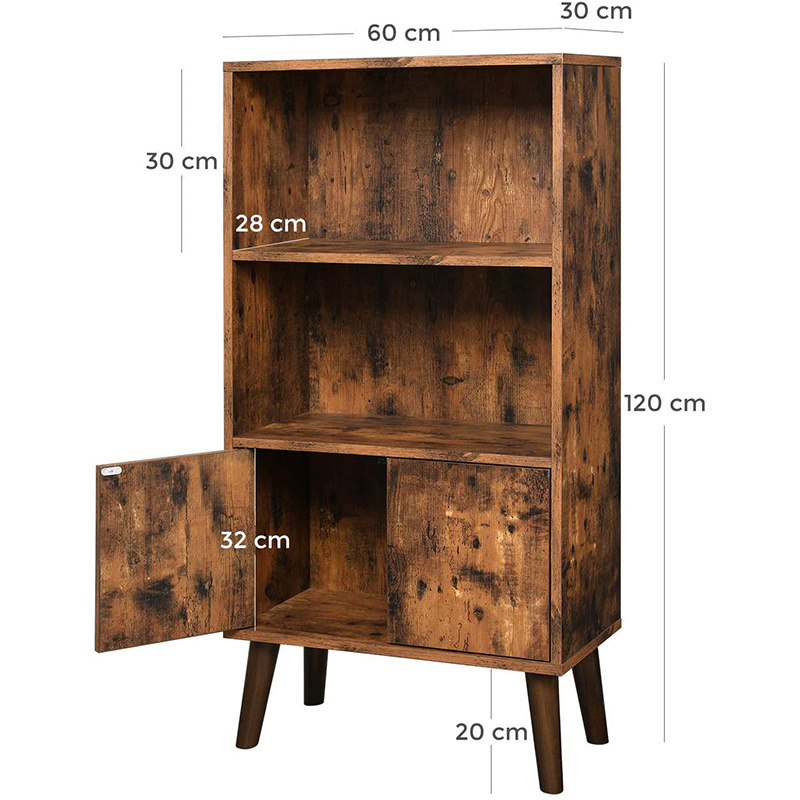 96 Inches Tall Wood Library Libreria Book Shelves Shelf Simple Display Furniture Storage Rack Cases 4 Tier Bookcase