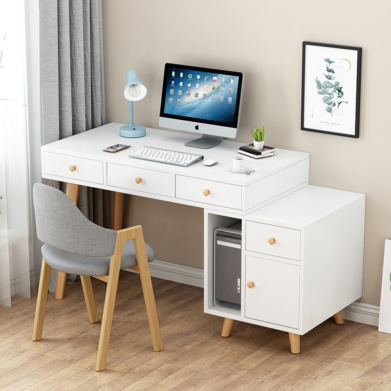 L Shaped Gloss Office Gold Back Storage Computer Task Office Desk Table With Chairs And Monitor Stand