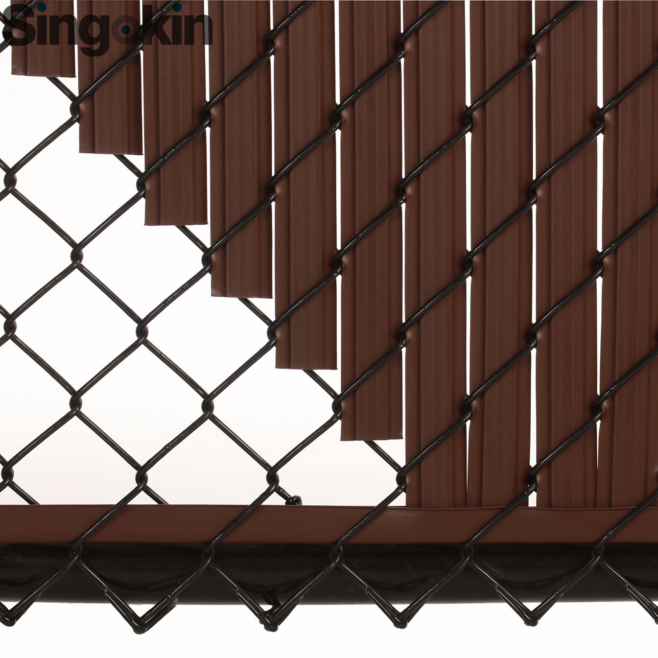 Commercial Chain link fence Bottom Locking Double Wall steel Privacy slat fence