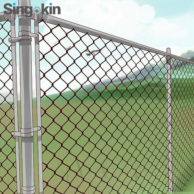 wholesale used commercial fencing 2.5mm 3mm galvanized chain link wire mesh fence poles parts jamaica