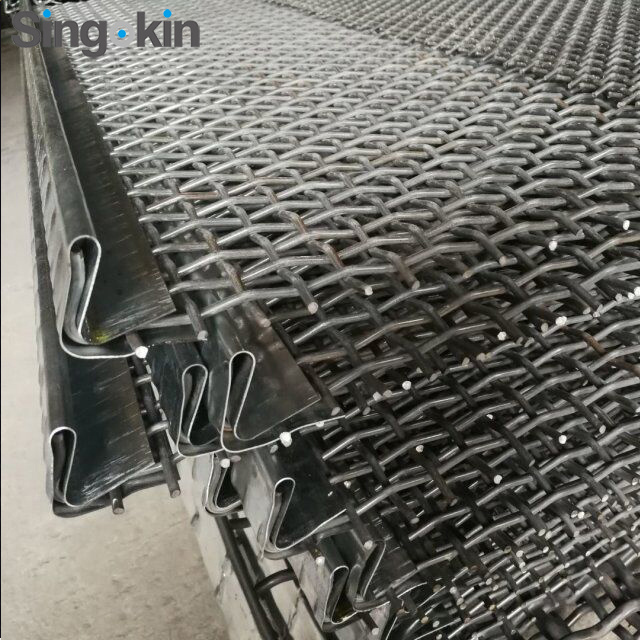 65mn Stainless Steel Replacement Crimped Wire Mesh Sand Gravel Crusher Hooked Vibrating Sieve Screen Mesh For Mining And Quarry