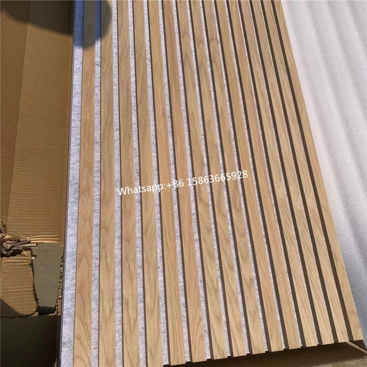 Sound Absorbing MDF Wood Slatted Wall Acoustic Panels For Interior Decoration Wall And Ceiling