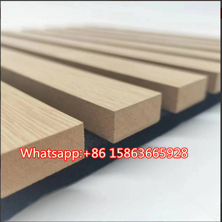 Sound Absorbing MDF Wood Slatted Wall Acoustic Panels For Interior Decoration Wall And Ceiling