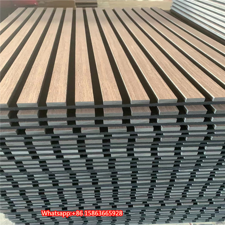 Sound Absorbing MDF Wood Slatted Wall Acoustic Panels For Interior Decoration Wall And Ceiling