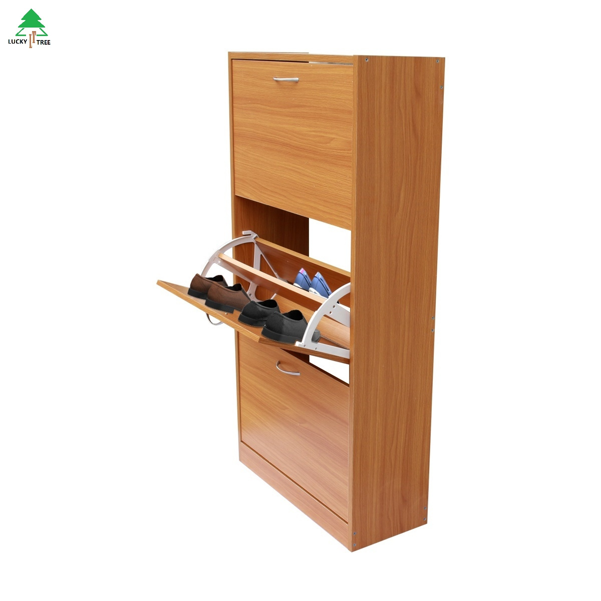 Hidden turnover door Shoe Storage Cabinet three layers Shoe Cabinet Space Saving Shoe Rack