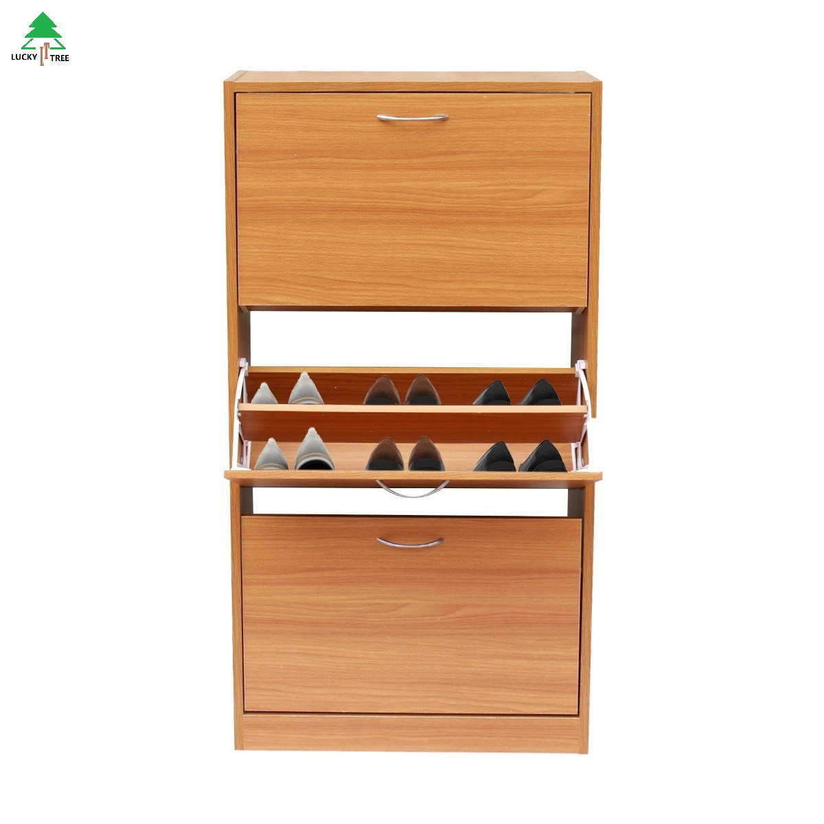 Hidden turnover door Shoe Storage Cabinet three layers Shoe Cabinet Space Saving Shoe Rack