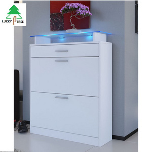 High Quality New Model Shoe Cabinet  Shoe Rack with LED light and glass top