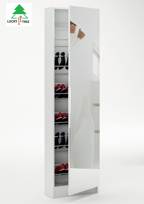 Modern mirrored shoe cabinet wall mounted shoe rack storage cabinet with mirror