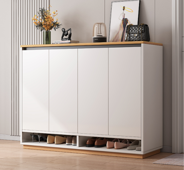 White Shoes Cabinet Large Wall Cabinet Concise Style Storage Shoe Cabinet Rack Shoe Rack Storage