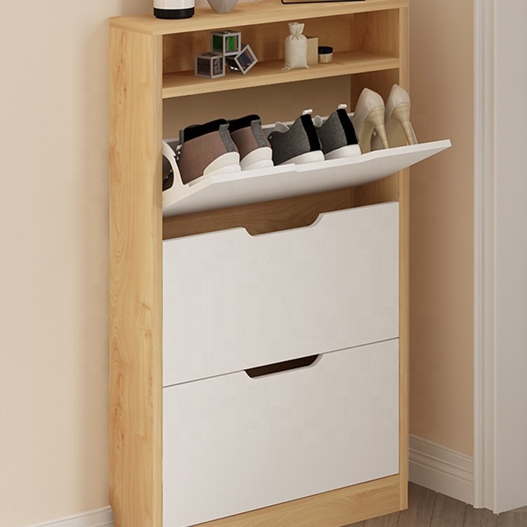 High Quality Wood Particle Board Shoe Rack Storage Cabinet Melamine Shoe Rack