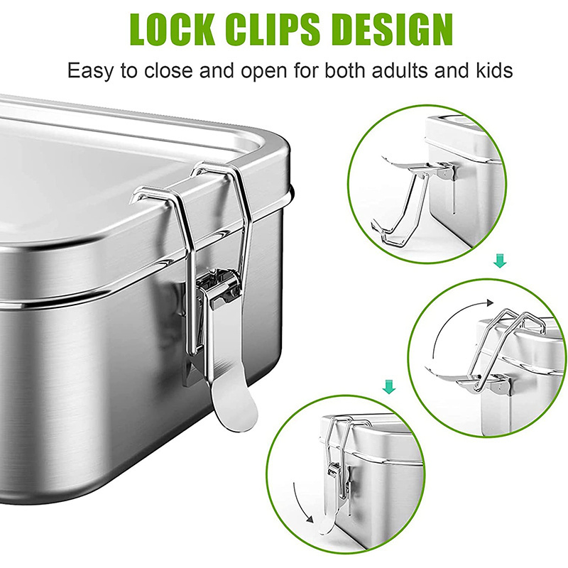 Hot Sale Pastry Stackable Office Premium Quality Stainless Steel Tiffin Lunch Box With Lock