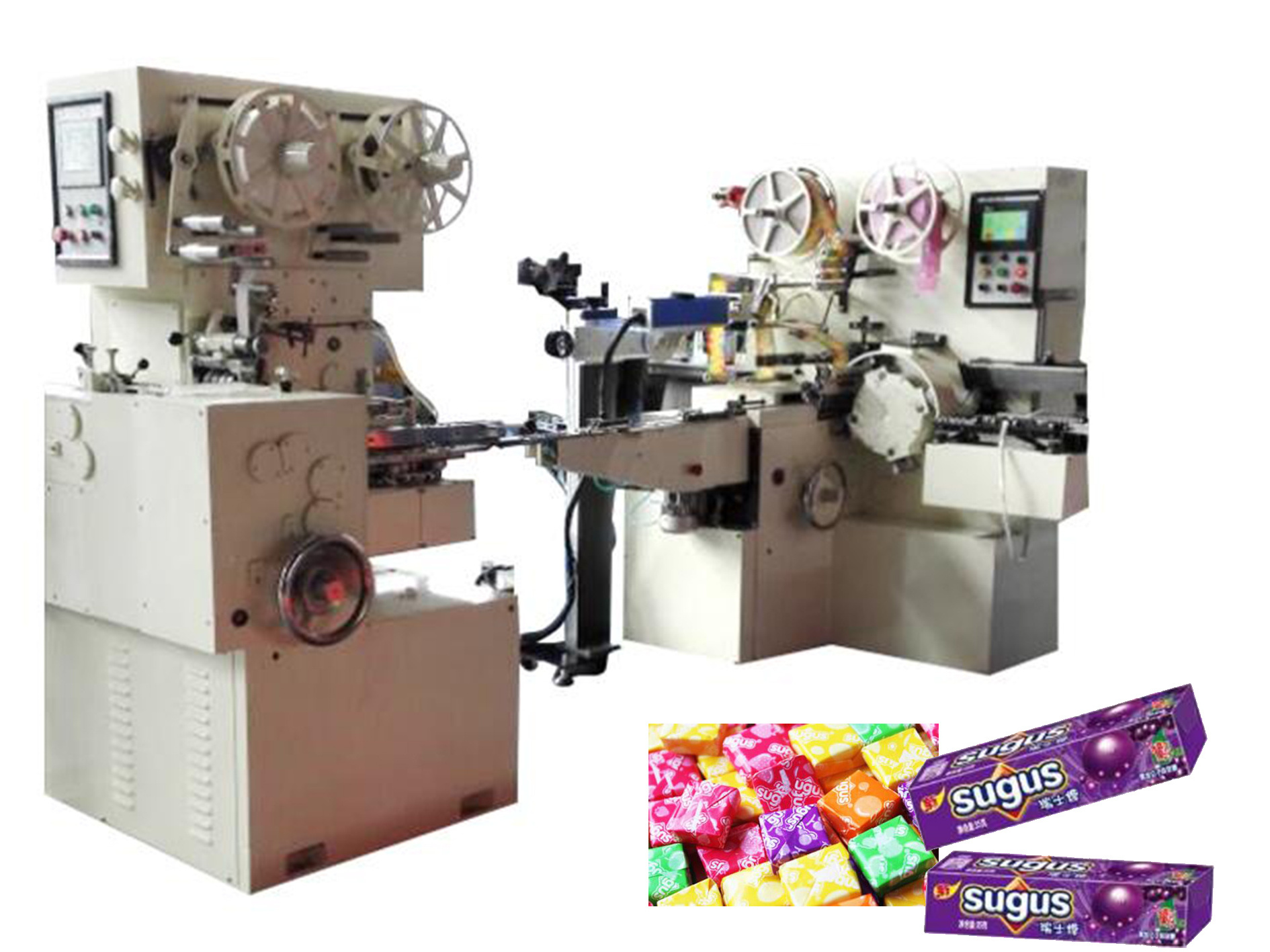 Small candy wrapping machine bubble gum packaging machine  Cut and wrap candy machine