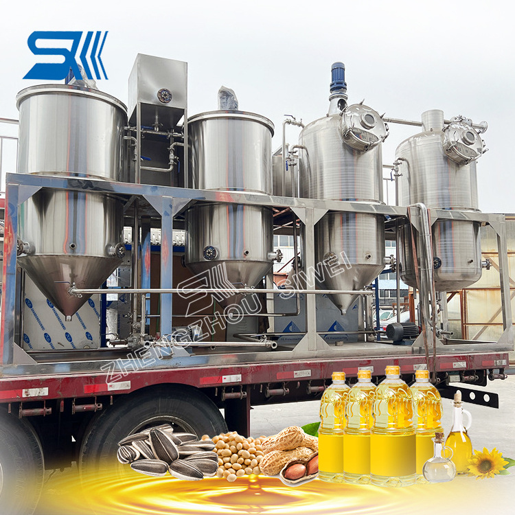 Soybean sunflower seed mini cooking oil machine mini cooking oil refinery machine crude oil refinery plant for sale