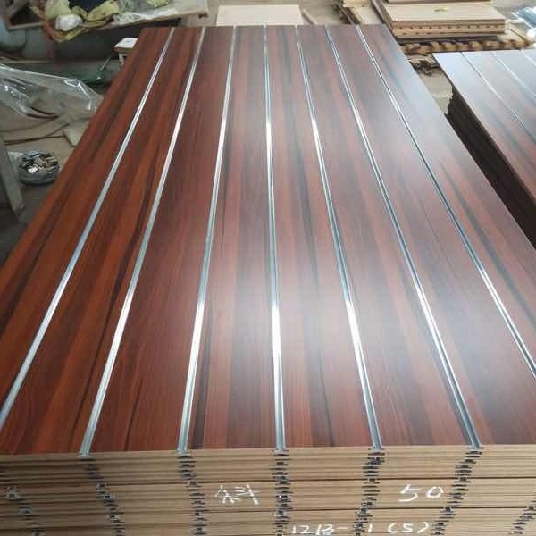 tongue and groove mdf wall panel 12mm 15mm 18mm 25mm slotted mdf board / slat wall panel/ slot board