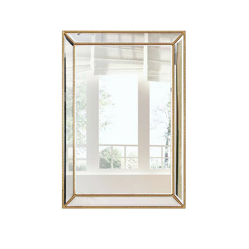 Custom Big Large Gold Luxury Decor Beveled Edge Antique Wall Hanging Rectangle Framed Bathroom Vanity Mirror Miroir Espejo