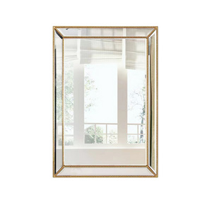 Custom Big Large Gold Luxury Decor Beveled Edge Antique Wall Hanging Rectangle Framed Bathroom Vanity Mirror Miroir Espejo