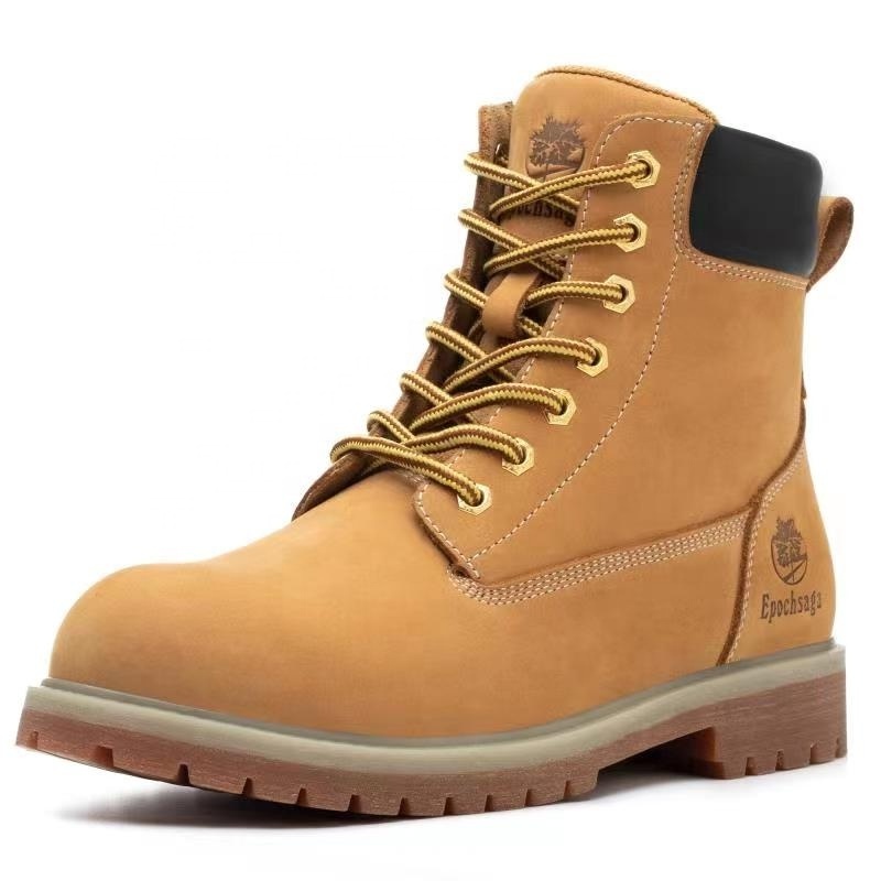 Hot selling Wheat Genuine leather work boots with Low temperature hot melting